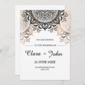 ラグジュアリー結婚式招待状エレガントミニマリストウェッド 招待状 (正面/裏面)