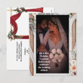 ラグジュアリー結婚式招待状カーエレガントド – ブライド&ブランド シーズンポストカード (正面/裏面)