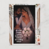 ラグジュアリー結婚式招待状カーエレガントド – ブライド&ブランド シーズンポストカード (正面)