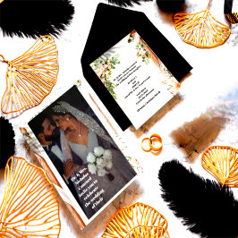 ラグジュアリー結婚式招待状カーエレガントド – ブライド&ブランド ポストカード