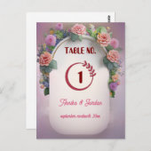 ラグジュアリー結婚式招待状テーブル番号ヴィンテージ ポストカード (正面/裏面)