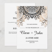 ラグジュアリー結婚式招待状, エレガント ミニマル 結婚式招待状 招待状 (正面/裏面)