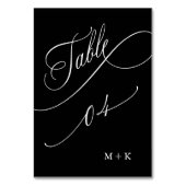 ラグジュアリー結婚書道のナンバー4、ブラック テーブルナンバー (裏面)