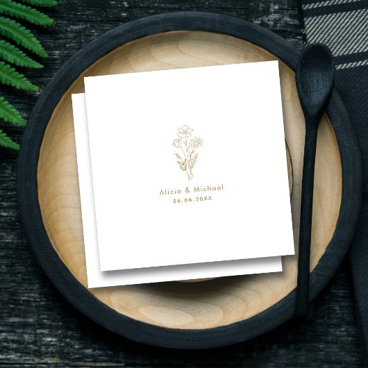 ラグジュアリー結婚金ゴールドのナプキンス：ロマンチックお祝い スタンダードカクテルナプキン