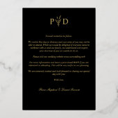 ラグジュアリー結婚3の写真コラージュシンプルブランチ 箔招待状 (裏面)