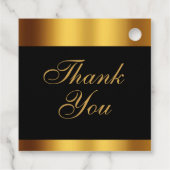 ラグジュアリー縁どブラック金ゴールド結婚ズ・サンキュー フェイバータグ (裏面)