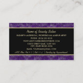 ラグジュアリー美容パープルチータメイクアップアーティスト 名刺 (裏面)