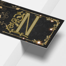 ラグジュアリー美容師ブラック金ゴールドモノグラム 名刺