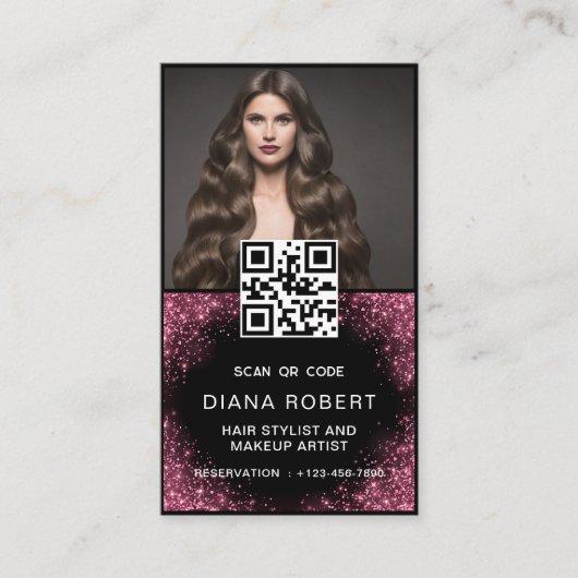 ラグジュアリー美容師メイクアップアーティストバラ金ゴールドドリップ 名刺 (正面)