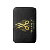 ラグジュアリー美容師金ゴールドシザー&美しいサロン バスマット (正面縦)