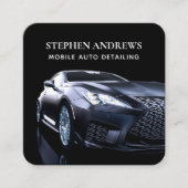 ラグジュアリー自動車の詳細車のクリーニング修理 スクエア名刺 (正面)