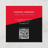 ラグジュアリー自動車詳細車のクリーニング修理レッド スクエア名刺 (裏面)