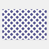 ラグジュアリー航海のサファイアブルー&ホワイトパターン(の模様が)ある ラッピングペーパーシート (正面3)