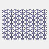 ラグジュアリー航海のサファイアブルー&ホワイトパターン(の模様が)ある ラッピングペーパーシート (正面3)