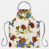 ラグジュアリー色彩の鮮やかハンド花模様エプロン エプロン (正面)
