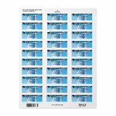 ラグジュアリー芸術的シックモダングラムブルーメタリック ラベル (フルシート)