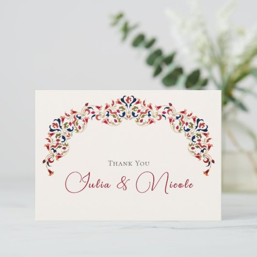 ラグジュアリー芸術的ボタニカルフローラ結婚ペイズリー (スタンド正面)