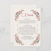 ラグジュアリー芸術的ボタニカルフローラ結婚ペイズリー エンクロージャーカード (正面/裏面)