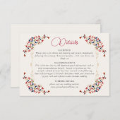 ラグジュアリー芸術的ボタニカルフローラ結婚ペイズリー エンクロージャーカード (正面/裏面)