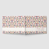 ラグジュアリー芸術的ボタニカルフローラ結婚ペイズリー ゲストブック (全面)