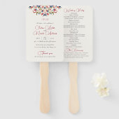 ラグジュアリー芸術的ボタニカルフローラ結婚ペイズリー ハンドファン (正面&裏面)