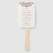 ラグジュアリー芸術的ボタニカルフローラ結婚ペイズリー ハンドファン (正面)