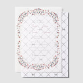 ラグジュアリー芸術的ボタニカルフローラ結婚ペイズリー ベラム紙招待状 (オフセット (招待状))