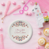 ラグジュアリー芸術的ボタニカルフローラ結婚ペイズリー ペーパープレート (パーティー)