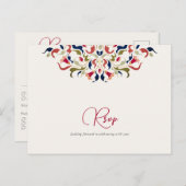 ラグジュアリー芸術的ボタニカルフローラ結婚ペイズリー ポストカード (正面/裏面)