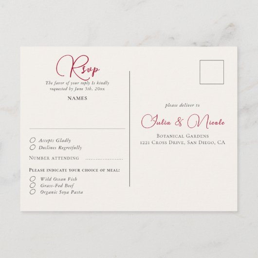 ラグジュアリー芸術的ボタニカルフローラ結婚ペイズリー ポストカード (裏面)