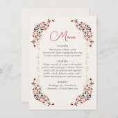 ラグジュアリー芸術的ボタニカルフローラ結婚ペイズリー メニュー (正面/裏面)