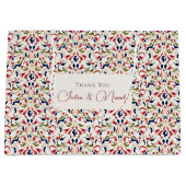 ラグジュアリー芸術的ボタニカルフローラ結婚ペイズリー ラージペーパーバッグ (正面)