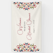 ラグジュアリー芸術的ボタニカルフローラ結婚ペイズリー 横断幕 (縦)