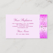 ラグジュアリー華美なピンクオーナメントきらめくダイヤモンド 名刺 (裏面)