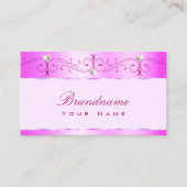 ラグジュアリー華美なピンクオーナメントきらめくダイヤモンド 名刺 (正面)