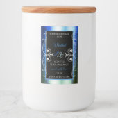 ラグジュアリー華美なブルーティール(緑がかった色)ブラック製品ラベル フードラベル (正面)