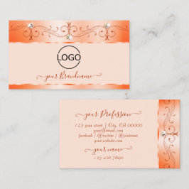 ラグジュアリー華美グきらめく・サーモン・ジュエリー 名刺