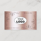 ラグジュアリー華美コー縁どナーとロゴバラ金ゴールド 名刺 (正面)