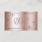 ラグジュアリー華美コー縁どナーイニシャルバラ金ゴールド 名刺 (正面)