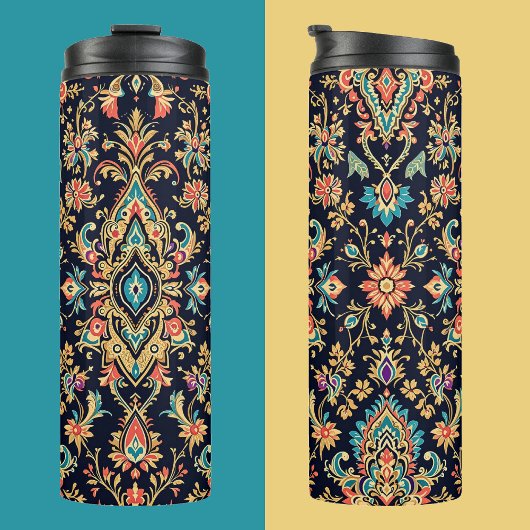 ラグジュアリー華美ダムマスクパターンとフローラモチーフ タンブラー