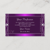 ラグジュアリー華美パープルグラデーションスパークルジュエリーイニシャル 名刺 (裏面)