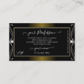 ラグジュアリー華美ブラックゴールデンスパークルジュエリーイニシャル 名刺 (裏面)