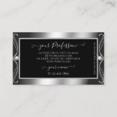 ラグジュアリー華美ブラックシルバースパークルジュエリー追加ロゴ 名刺 (裏面)