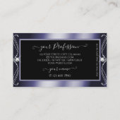 ラグジュアリー華美ブラックブルースパークルダイヤモンド追加ロゴ 名刺 (裏面)
