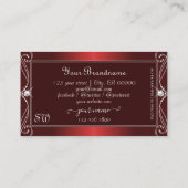 ラグジュアリー華美レッドきらめくダイアモンモノグラム 名刺 (裏面)