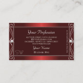 ラグジュアリー華美レッドきらめくダイヤモンドイニシャル 名刺 (裏面)