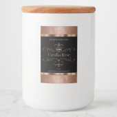 ラグジュアリー華美ロセゴールドのブラックプロダクトラベルロゴ フードラベル (正面)