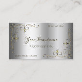 ラグジュアリー華美金ゴールドコーエレガントナーズシルバーシメリー 名刺 (正面)