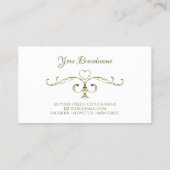 ラグジュアリー華美金ゴールドコーナーオンプレーンホワイトイニシャル 名刺 (裏面)