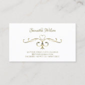 ラグジュアリー華美金ゴールドコーナーオンプレーンホワイトエレガント 名刺 (裏面)